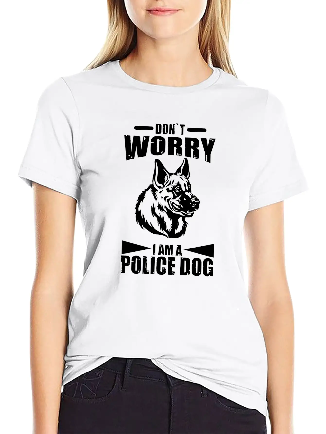 German Shepherd Police Dog Police Dog Wachund Dogs Stylish Everyday T-Shirt – Unisex Basic Cotton Tee