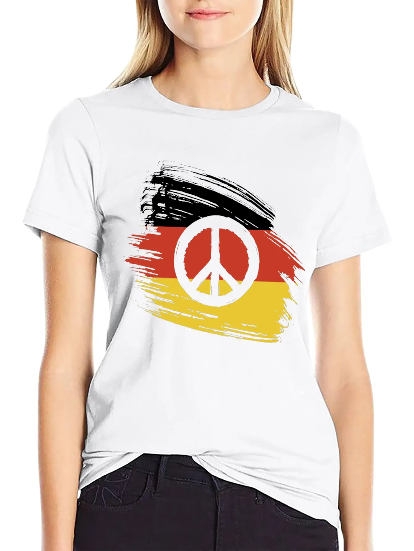 Germany Flag Peace Peace Comfortable Minimalist Graphic Tee – Summer Style Essential