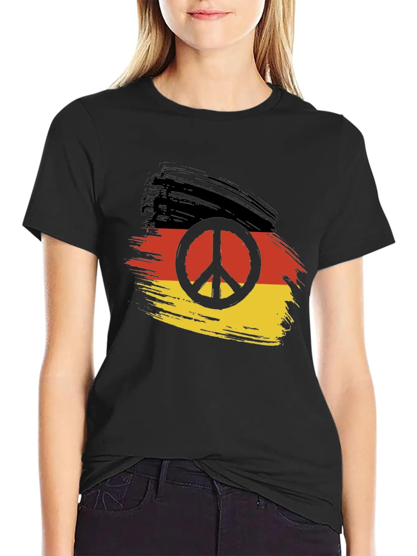 Germany Flag Peace Peace Comfortable Minimalist Graphic Tee – Summer Style Essential
