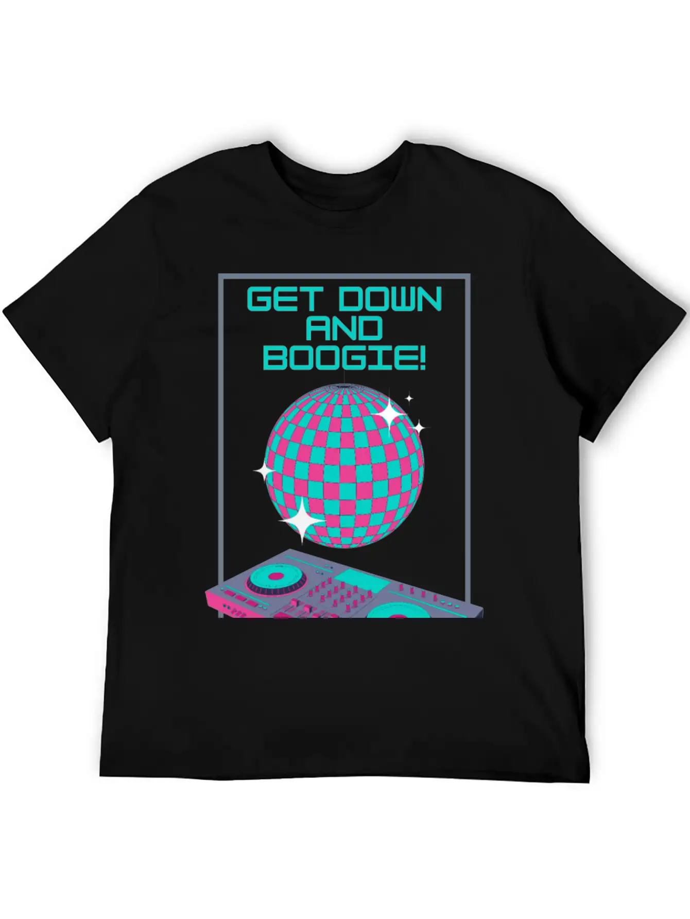 Get Down And Boogie! Disco 80s Unisex Short Sleeve Soft Cotton T-Shirt – Casual Everyday Wear