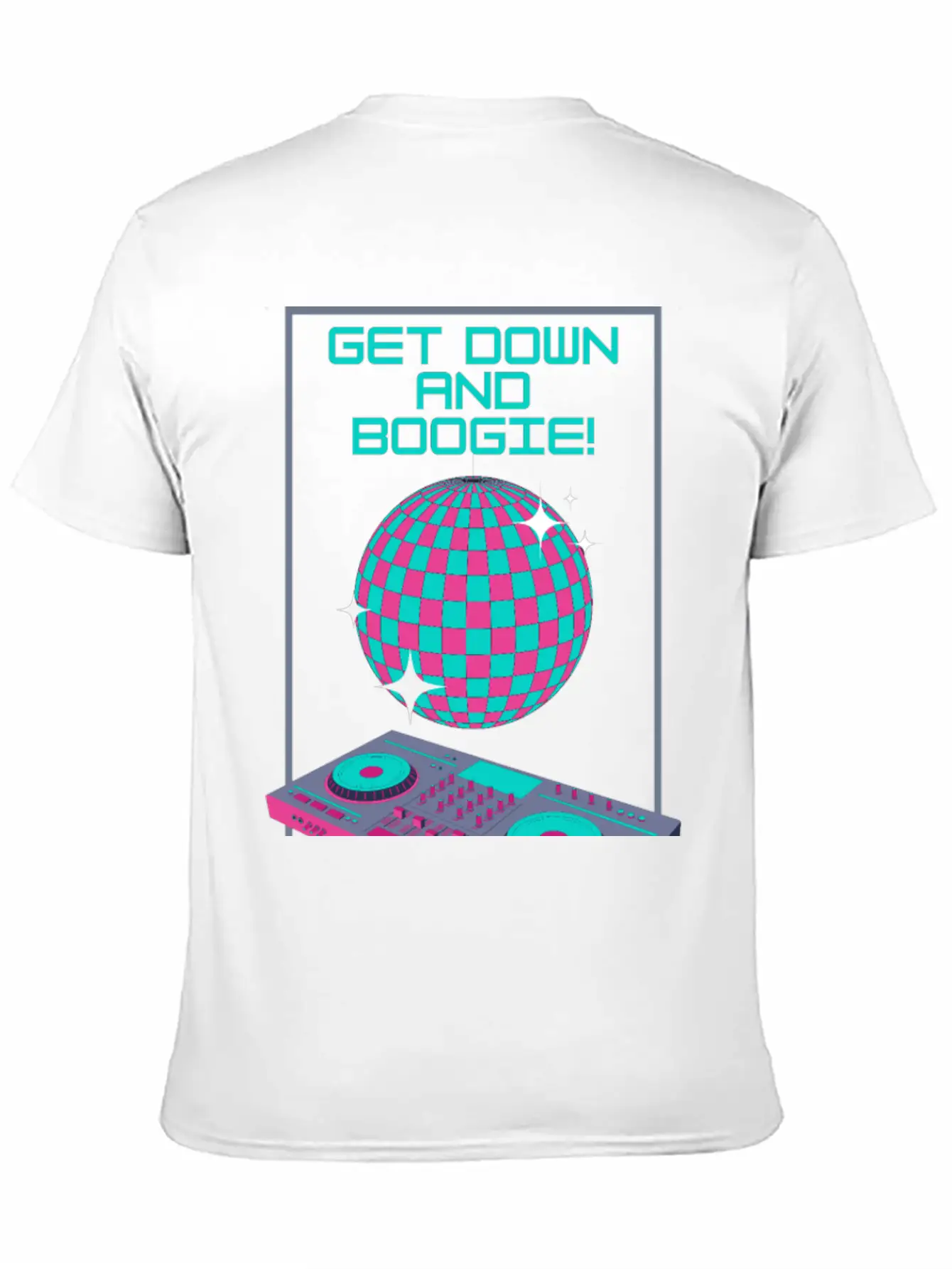 Get Down And Boogie! Disco 80s Unisex Short Sleeve Soft Cotton T-Shirt – Casual Everyday Wear