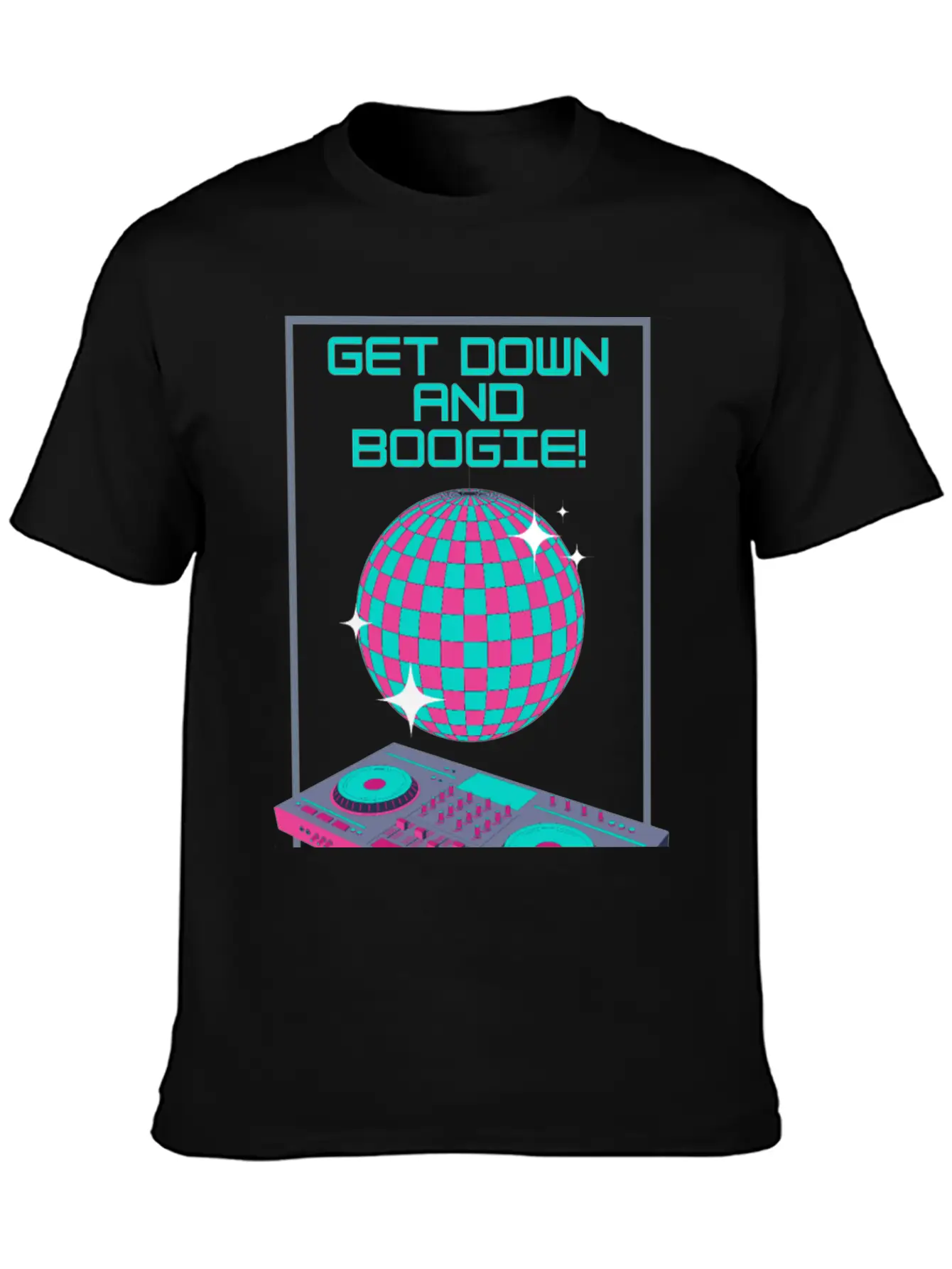 Get Down And Boogie! Disco 80s Unisex Short Sleeve Soft Cotton T-Shirt – Casual Everyday Wear