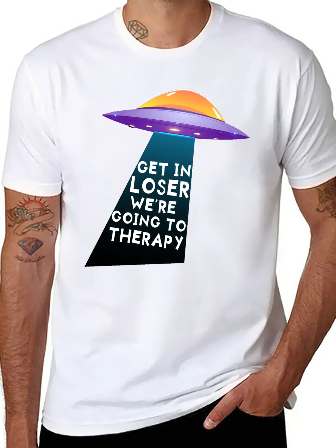 Get In Loser We're Going To Therapy Essential Unisex Summer Tee – Soft Cotton Casual Fit