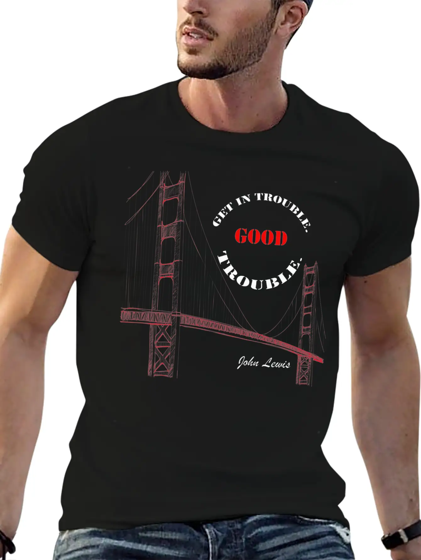 Get In Trouble Good Trouble T-Shirt Basic Graphic T-Shirt – Daily Comfort In Soft Cotton