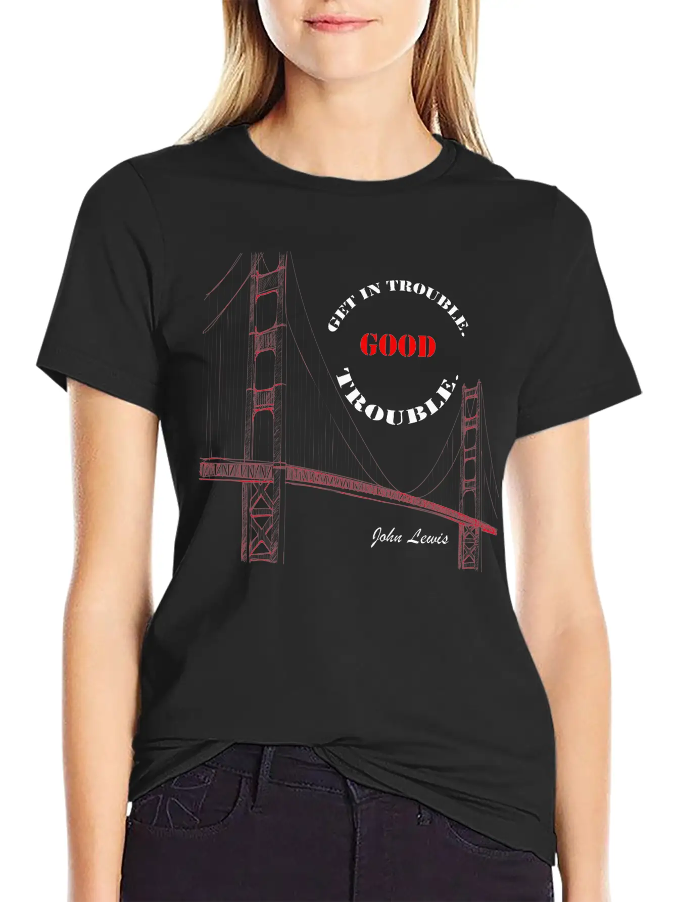 Get In Trouble Good Trouble T-Shirt Basic Graphic T-Shirt – Daily Comfort In Soft Cotton