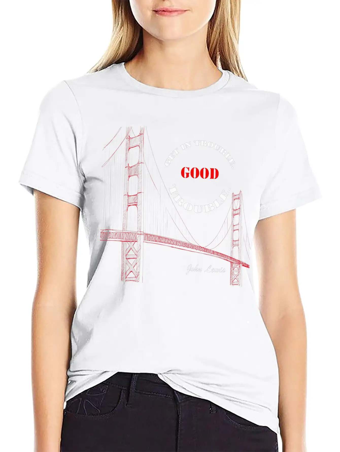 Get In Trouble Good Trouble T-Shirt Basic Graphic T-Shirt – Daily Comfort In Soft Cotton