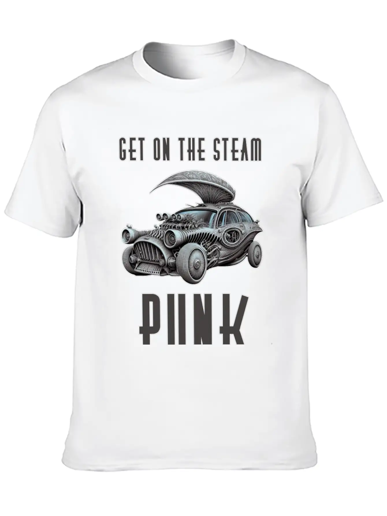 Get On The Steam Punk T-Shirt Stylish Everyday T-Shirt – Unisex Basic Cotton Tee