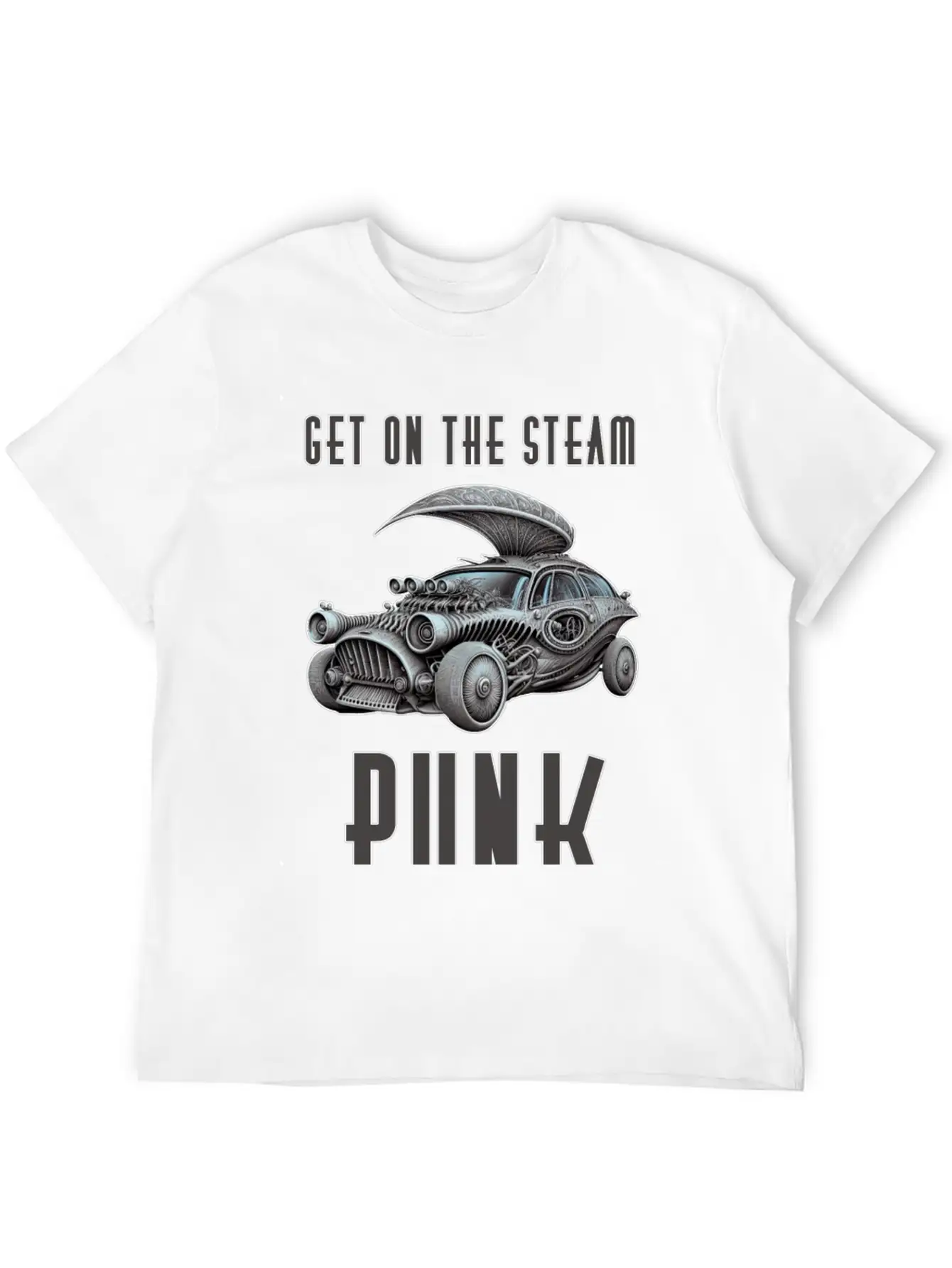 Get On The Steam Punk T-Shirt Stylish Everyday T-Shirt – Unisex Basic Cotton Tee