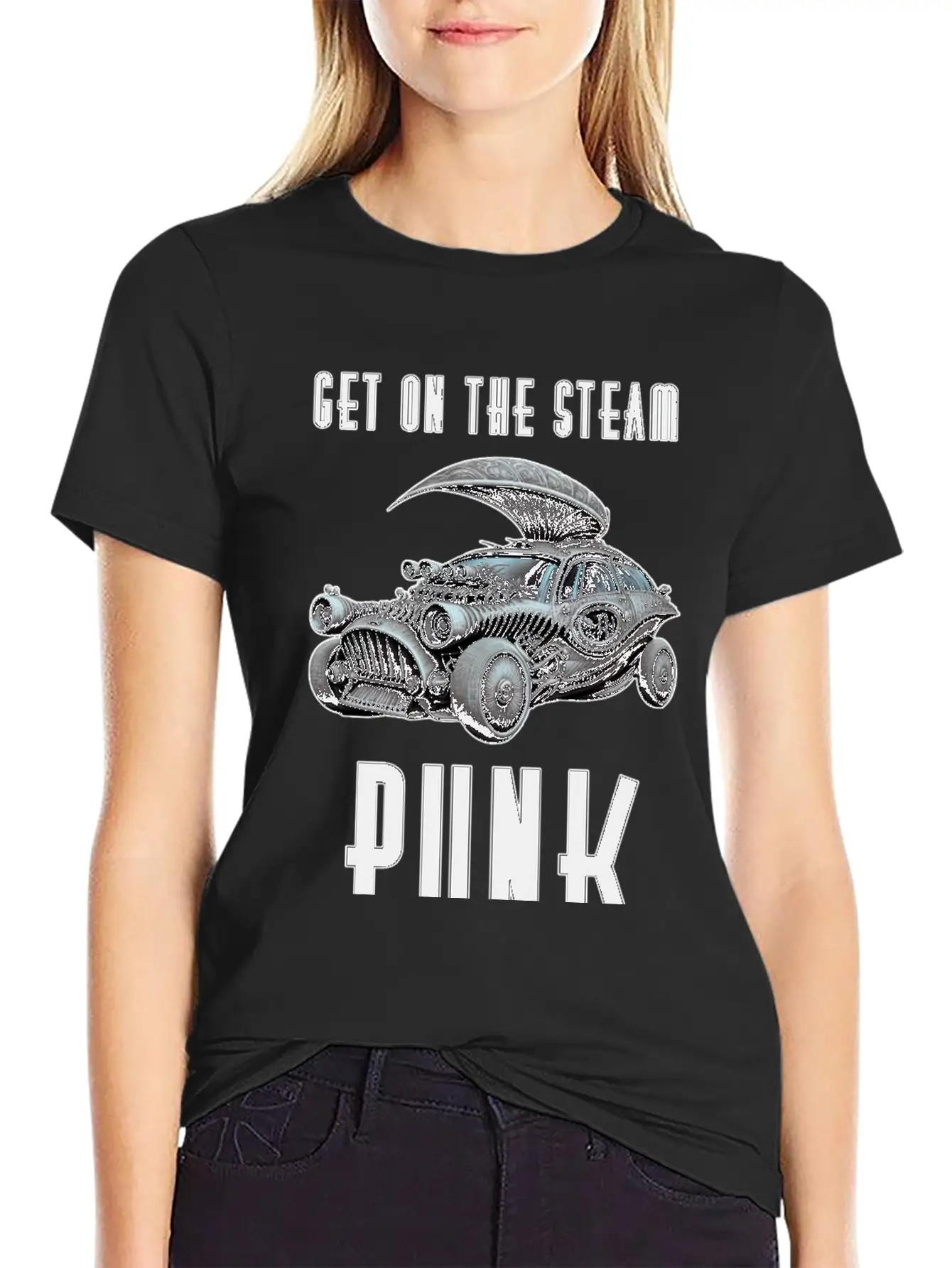 Get On The Steam Punk T-Shirt Stylish Everyday T-Shirt – Unisex Basic Cotton Tee