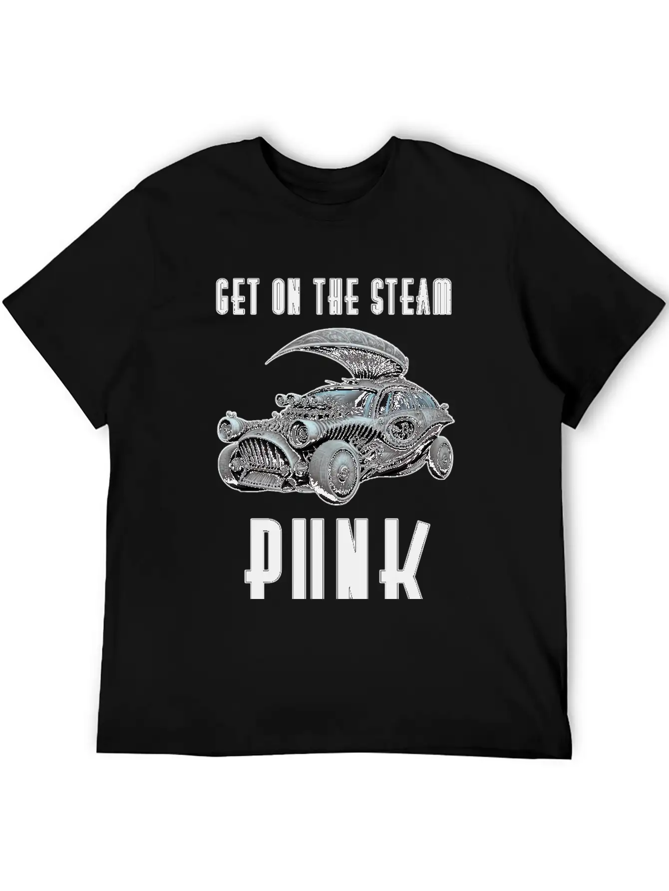 Get On The Steam Punk T-Shirt Stylish Everyday T-Shirt – Unisex Basic Cotton Tee