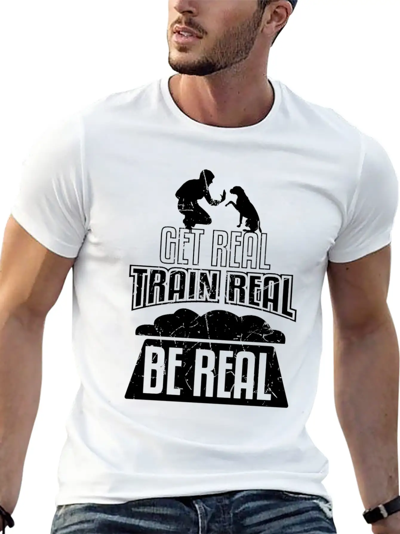Get Real Train Real Be Real Dog Training Essential Unisex Summer Tee – Soft Cotton Casual Fit