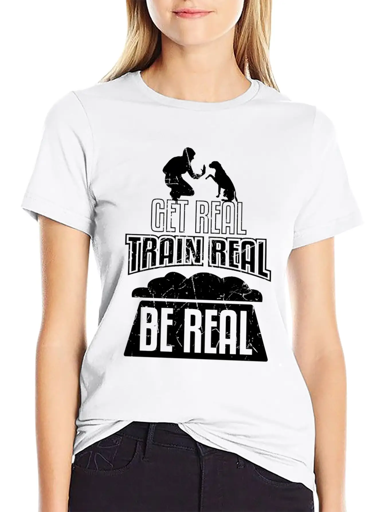 Get Real Train Real Be Real Dog Training Essential Unisex Summer Tee – Soft Cotton Casual Fit
