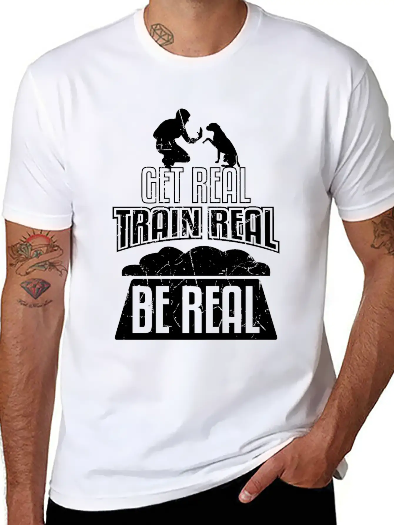 Get Real Train Real Be Real Dog Training Essential Unisex Summer Tee – Soft Cotton Casual Fit