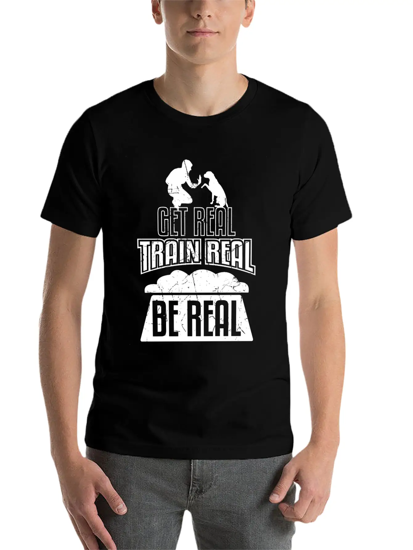 Get Real Train Real Be Real Dog Training Essential Unisex Summer Tee – Soft Cotton Casual Fit