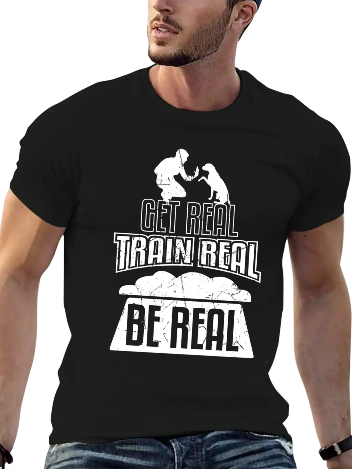 Get Real Train Real Be Real Dog Training Essential Unisex Summer Tee – Soft Cotton Casual Fit