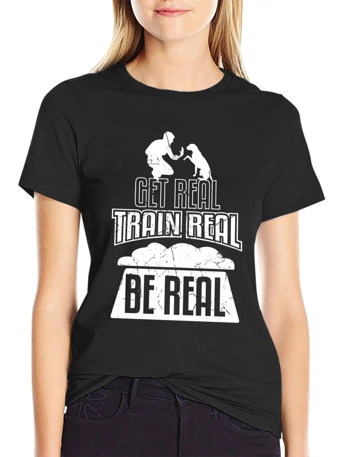 Get Real Train Real Be Real Dog Training Essential Unisex Summer Tee – Soft Cotton Casual Fit