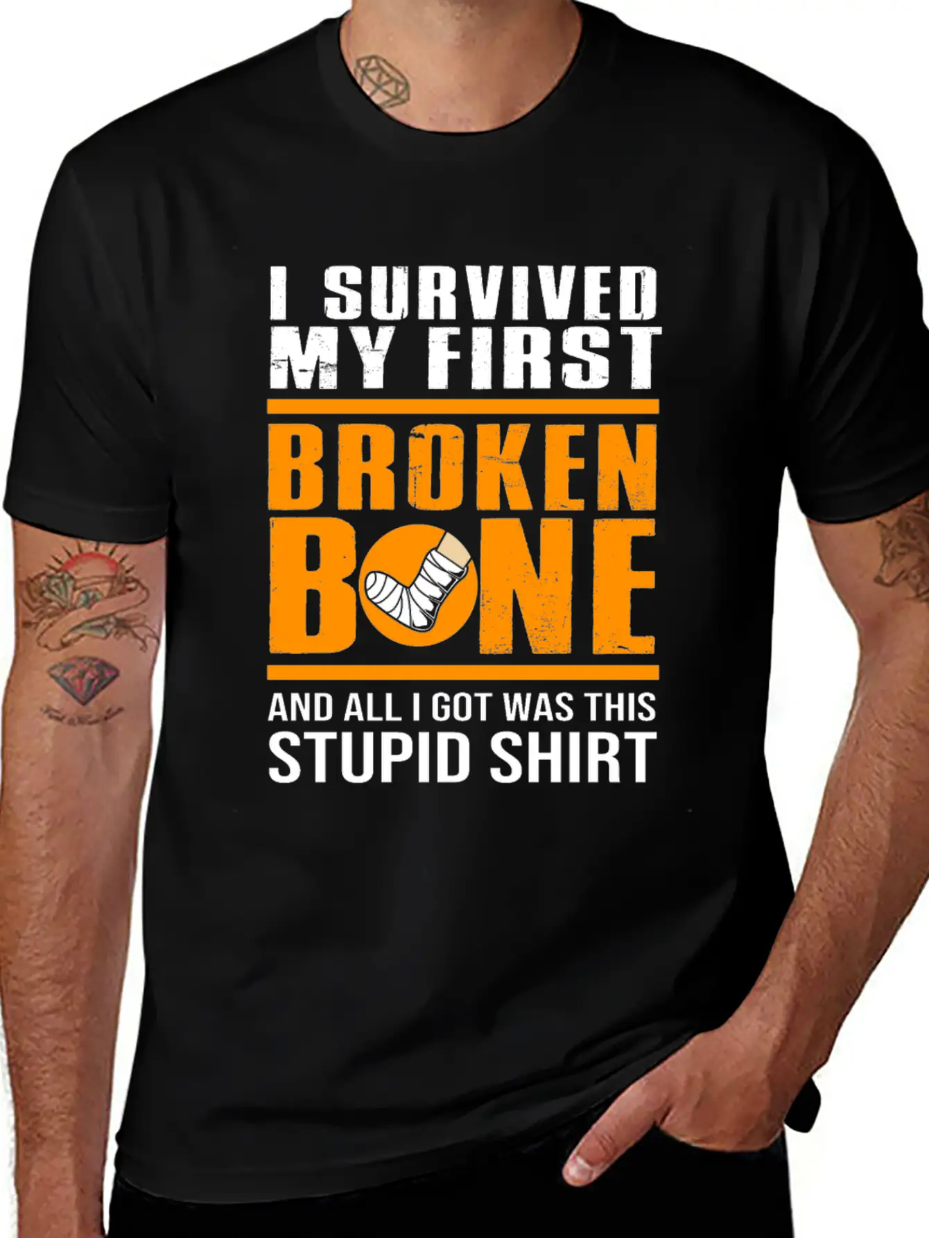 Get Well Soon Recovery Funny Broken Bone Basic Graphic T-Shirt – Daily Comfort In Soft Cotton