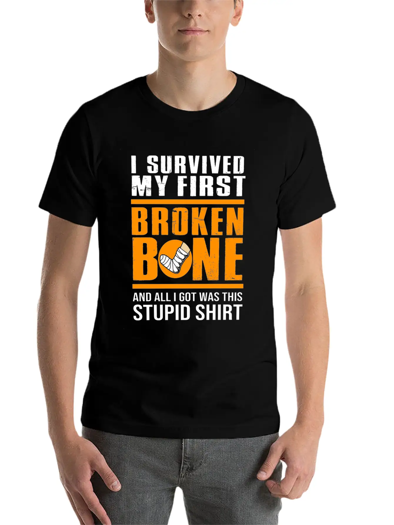 Get Well Soon Recovery Funny Broken Bone Basic Graphic T-Shirt – Daily Comfort In Soft Cotton