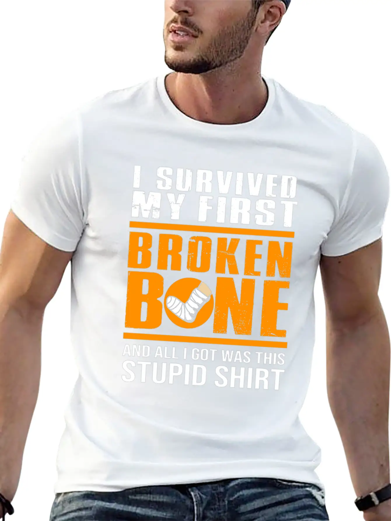 Get Well Soon Recovery Funny Broken Bone Basic Graphic T-Shirt – Daily Comfort In Soft Cotton