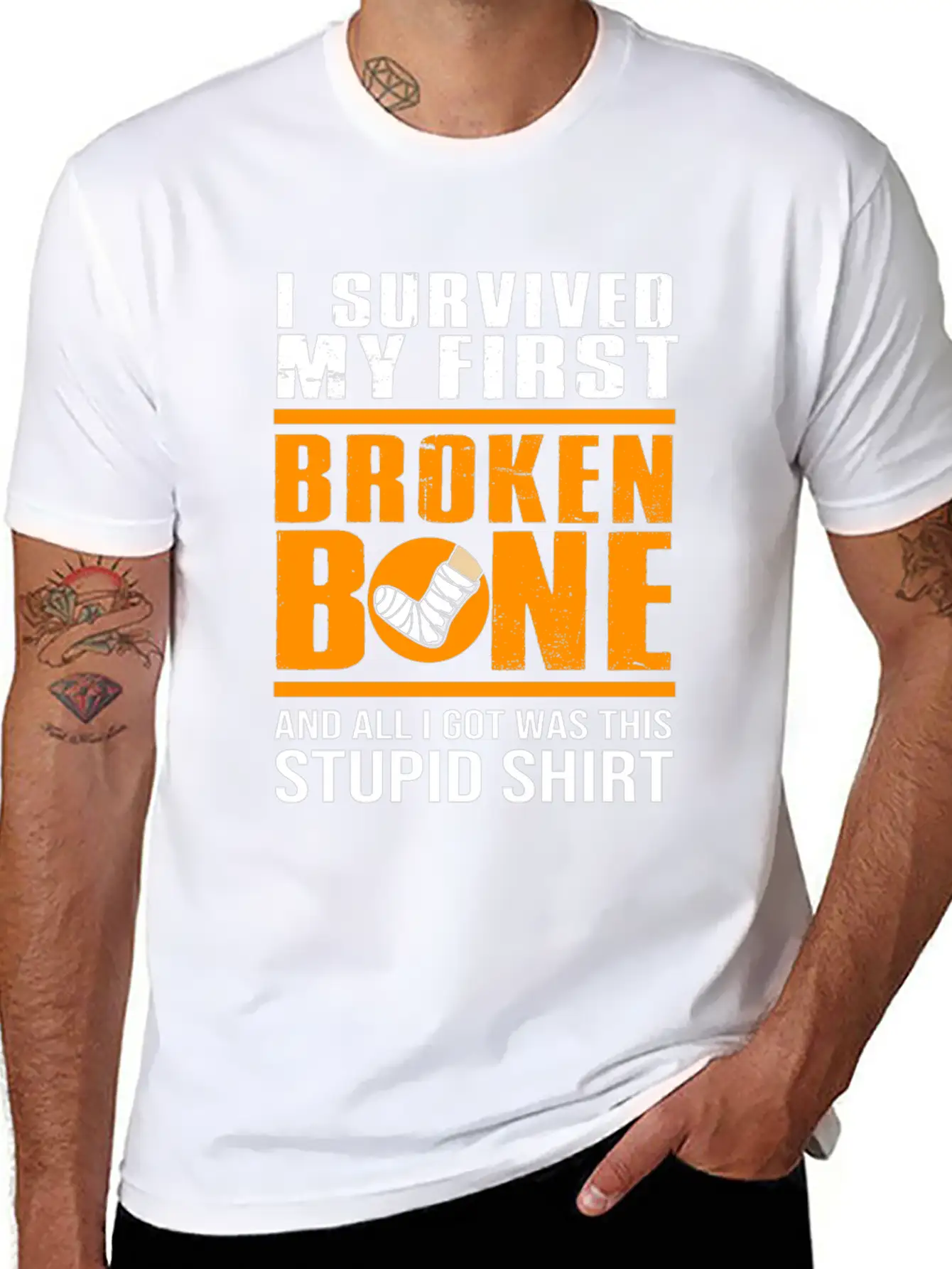 Get Well Soon Recovery Funny Broken Bone Basic Graphic T-Shirt – Daily Comfort In Soft Cotton