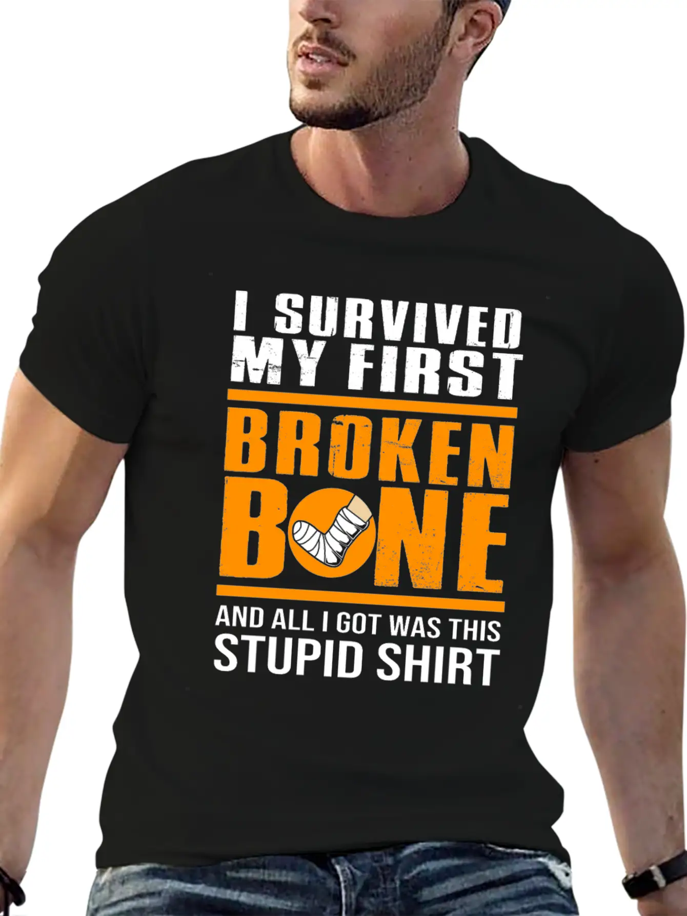 Get Well Soon Recovery Funny Broken Bone Basic Graphic T-Shirt – Daily Comfort In Soft Cotton