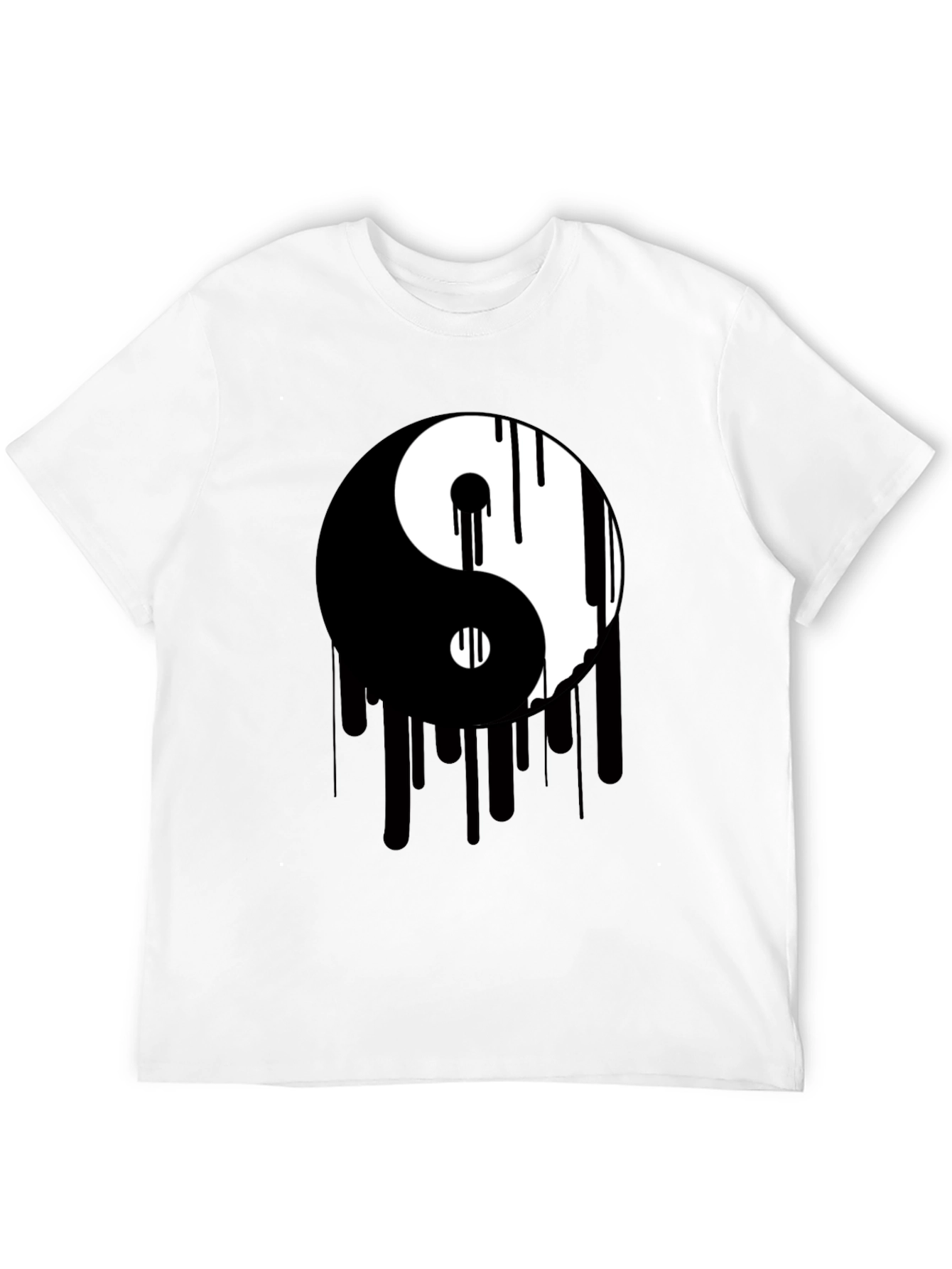 Yin Yang Drip Graphic Tee - Black