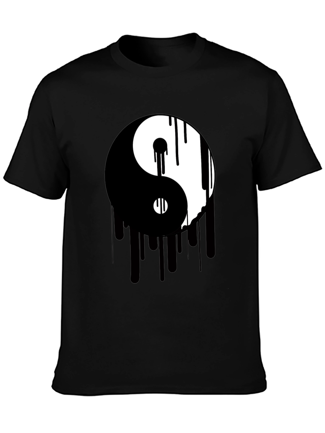 Yin Yang Drip Graphic Tee - Black