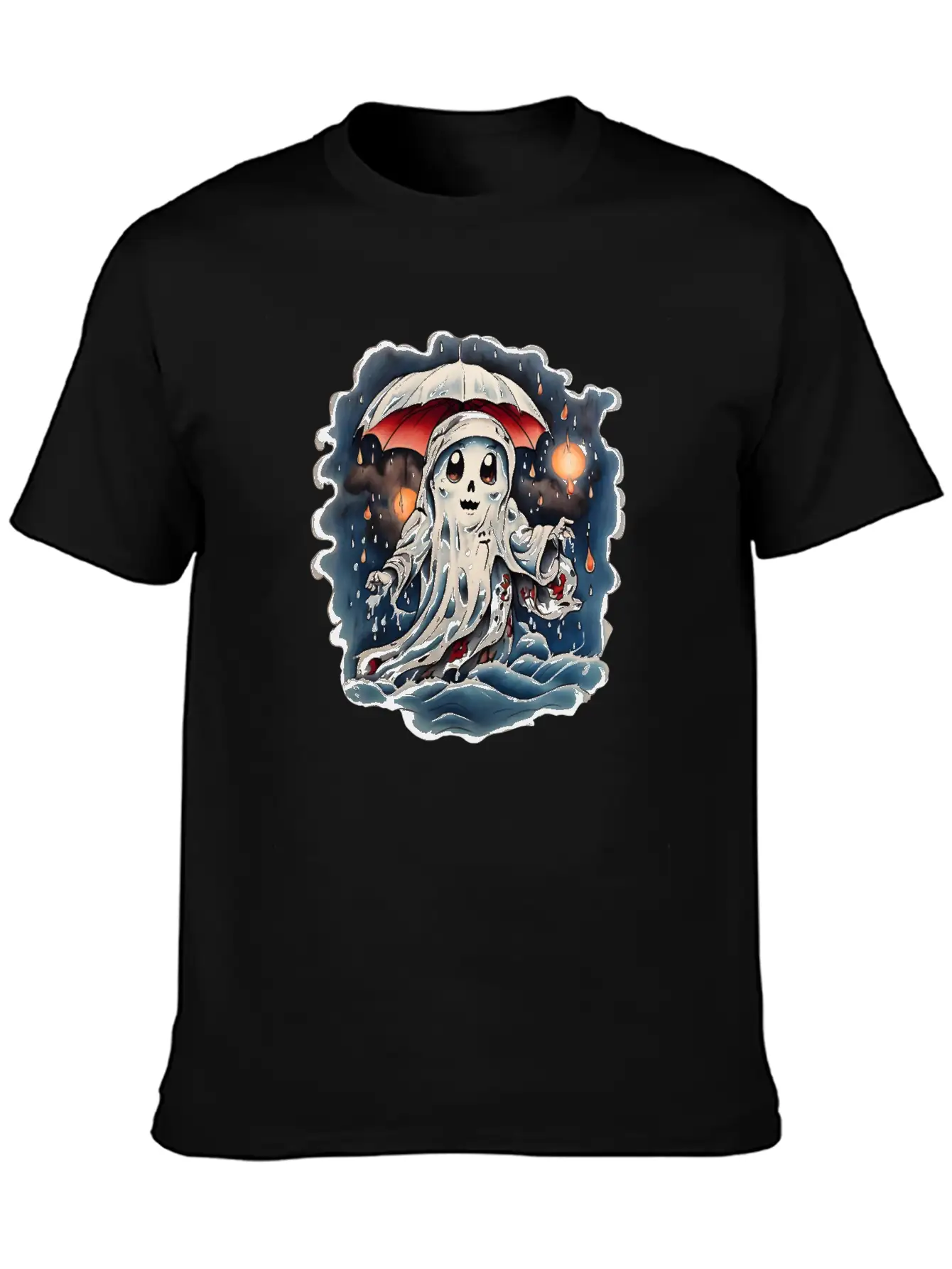 Ghost In The Rain Unisex Short Sleeve Soft Cotton T-Shirt – Casual Everyday Wear