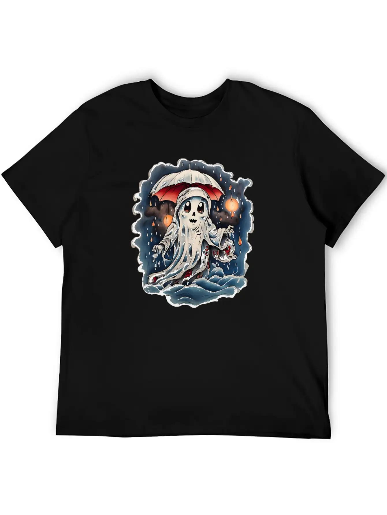 Ghost In The Rain Unisex Short Sleeve Soft Cotton T-Shirt – Casual Everyday Wear