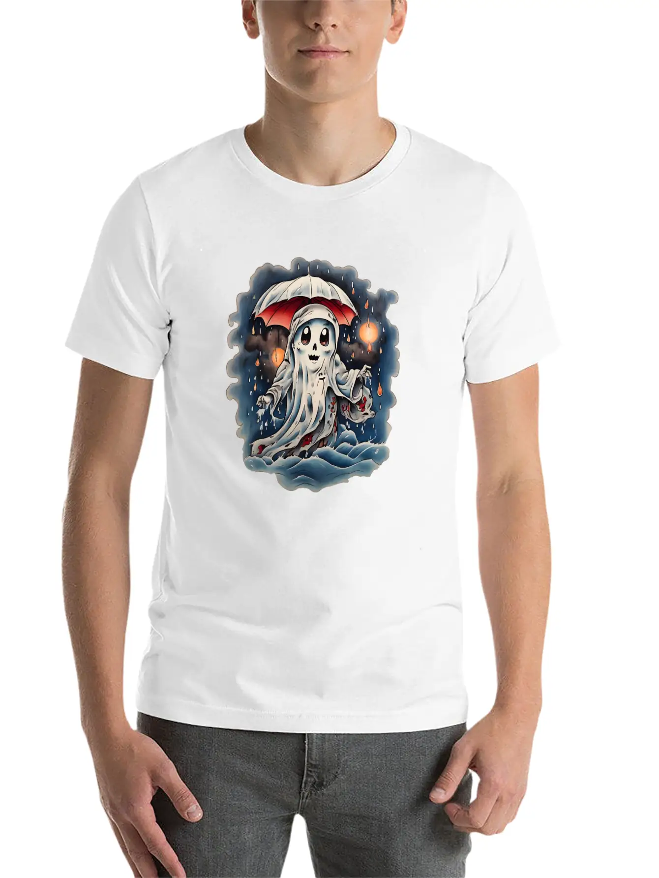 Ghost In The Rain Unisex Short Sleeve Soft Cotton T-Shirt – Casual Everyday Wear
