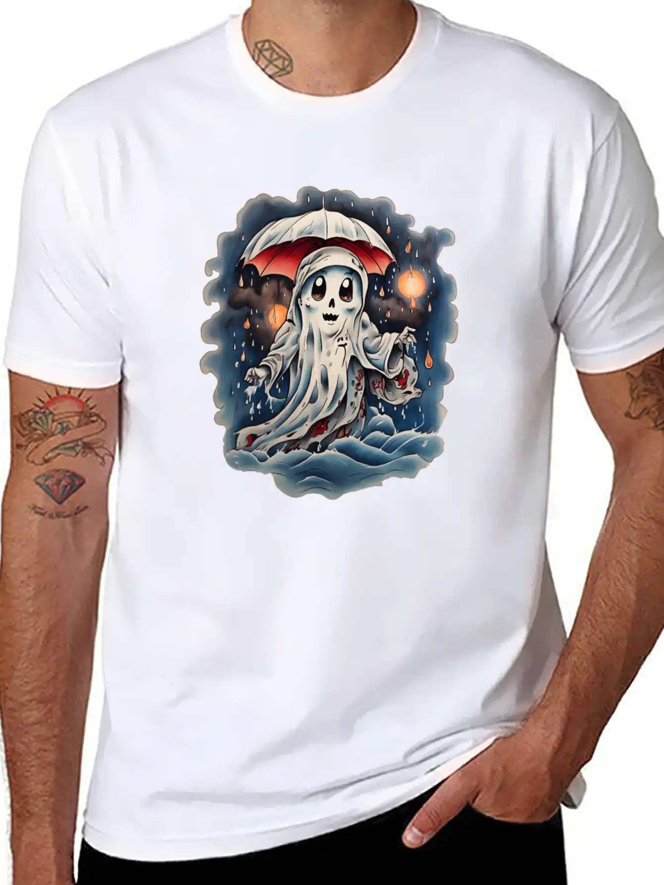 Ghost In The Rain Unisex Short Sleeve Soft Cotton T-Shirt – Casual Everyday Wear