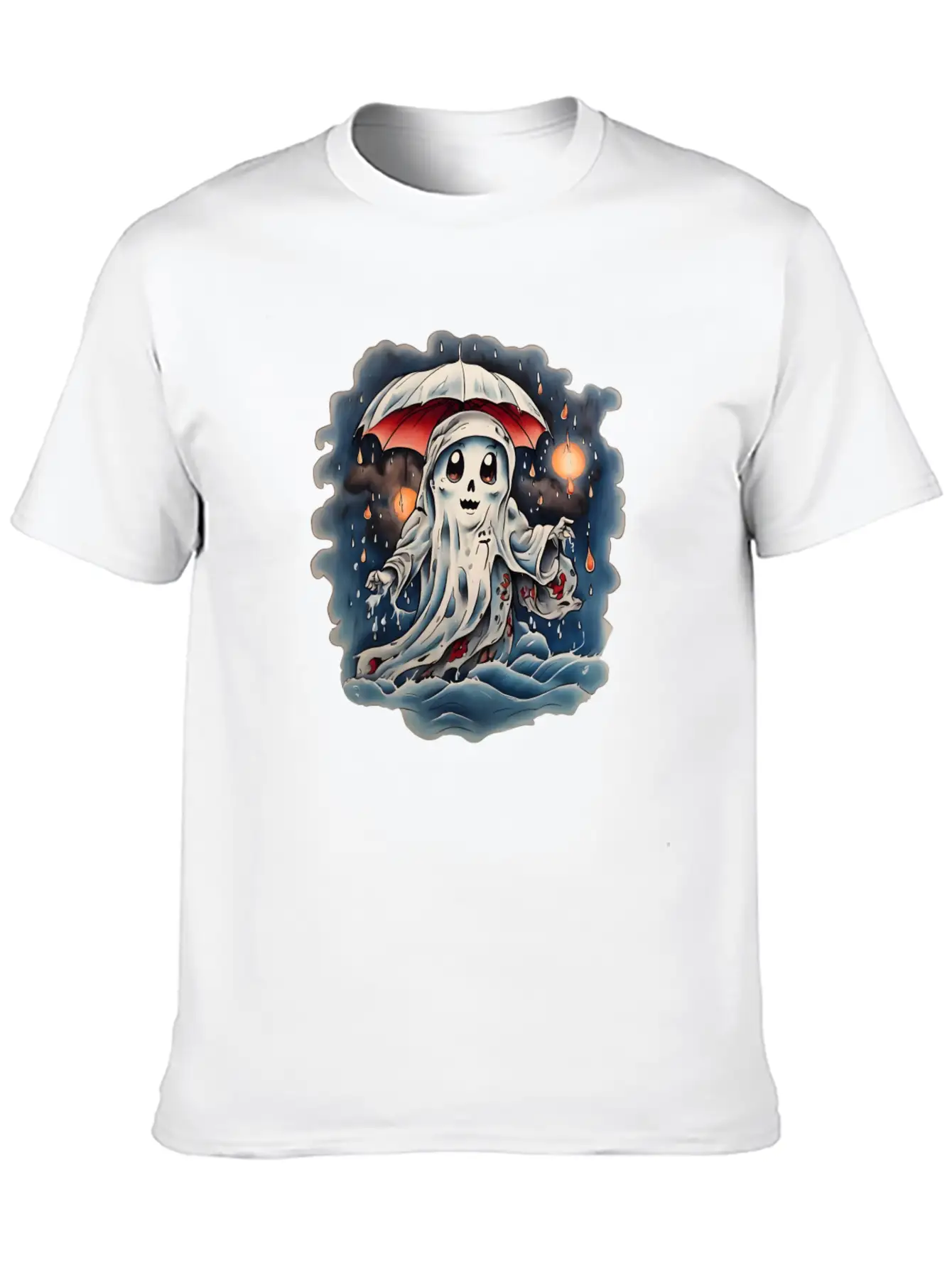 Ghost In The Rain Unisex Short Sleeve Soft Cotton T-Shirt – Casual Everyday Wear