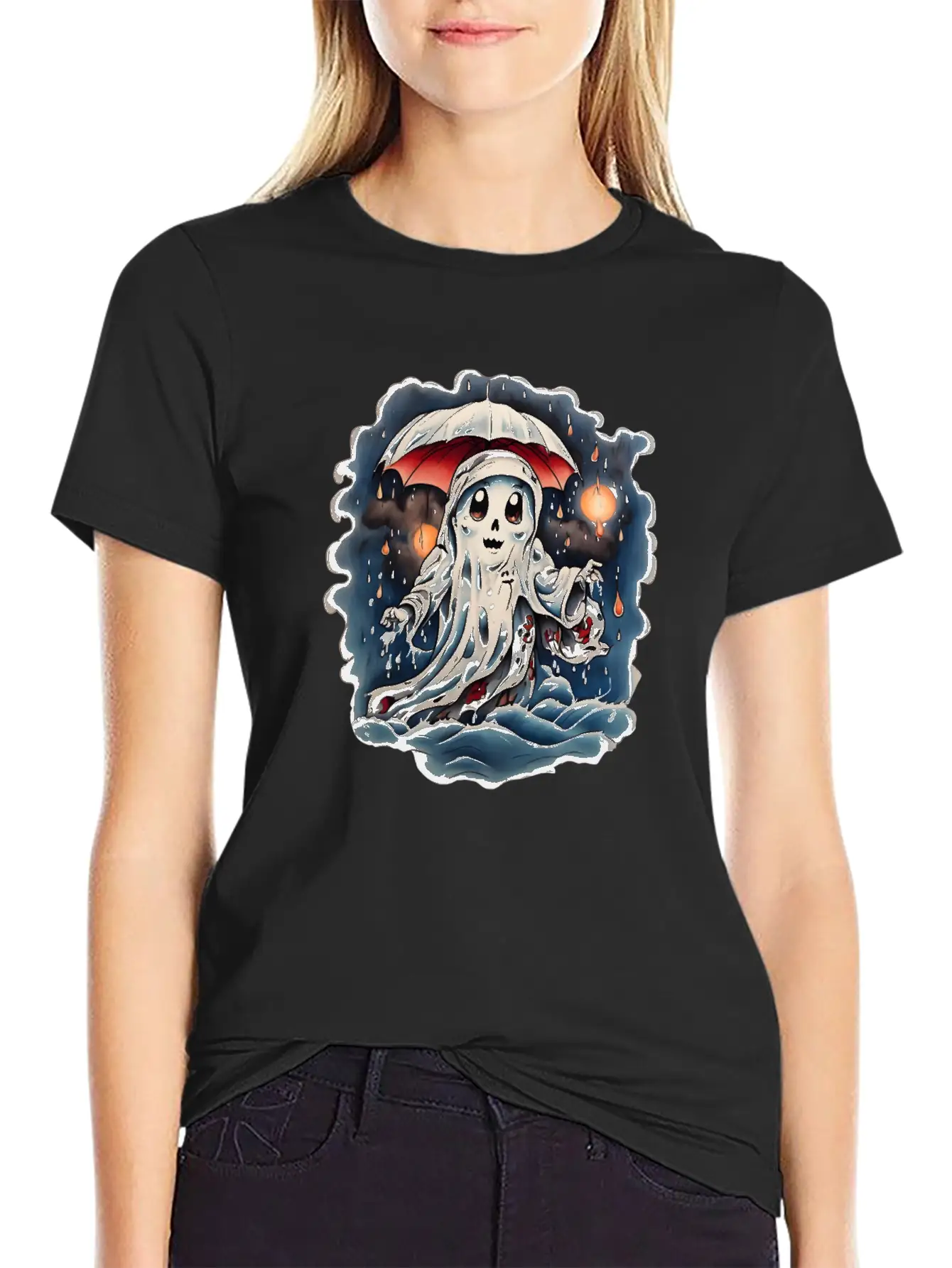 Ghost In The Rain Unisex Short Sleeve Soft Cotton T-Shirt – Casual Everyday Wear