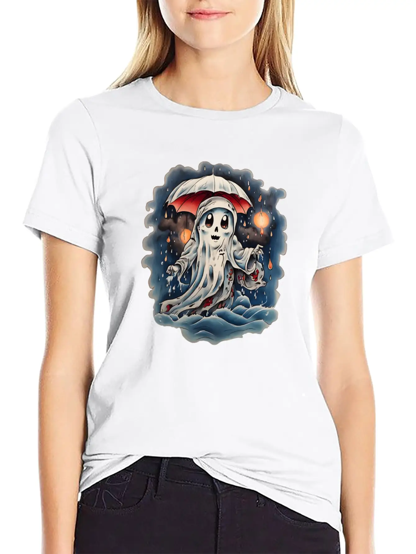 Ghost In The Rain Unisex Short Sleeve Soft Cotton T-Shirt – Casual Everyday Wear