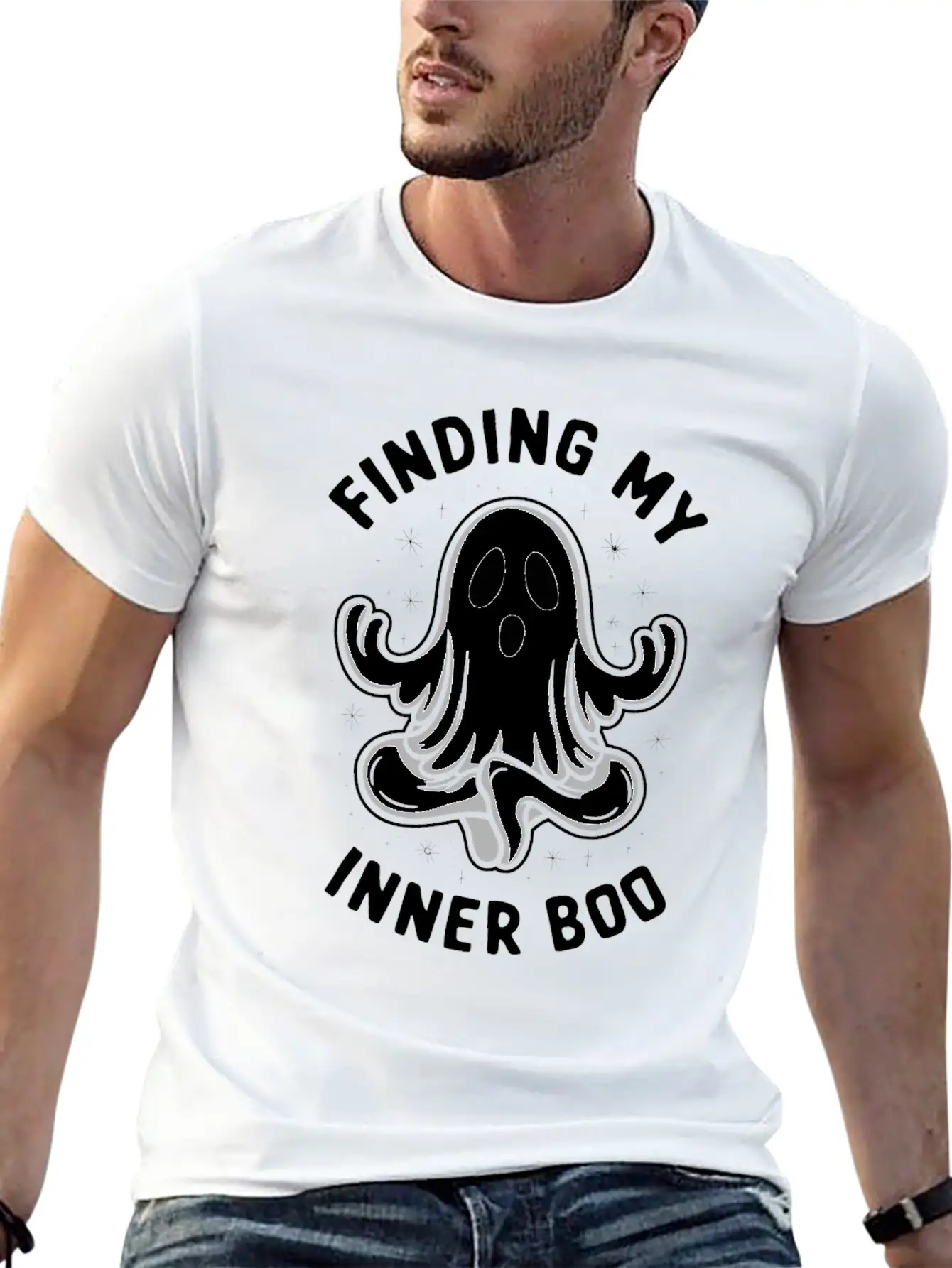 Ghost Monster Meditation Mindfulness Relaxation Comfortable Minimalist Graphic Tee – Summer Style Essential