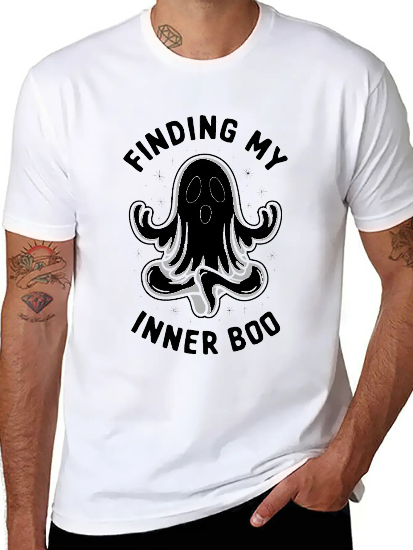 Ghost Monster Meditation Mindfulness Relaxation Comfortable Minimalist Graphic Tee – Summer Style Essential