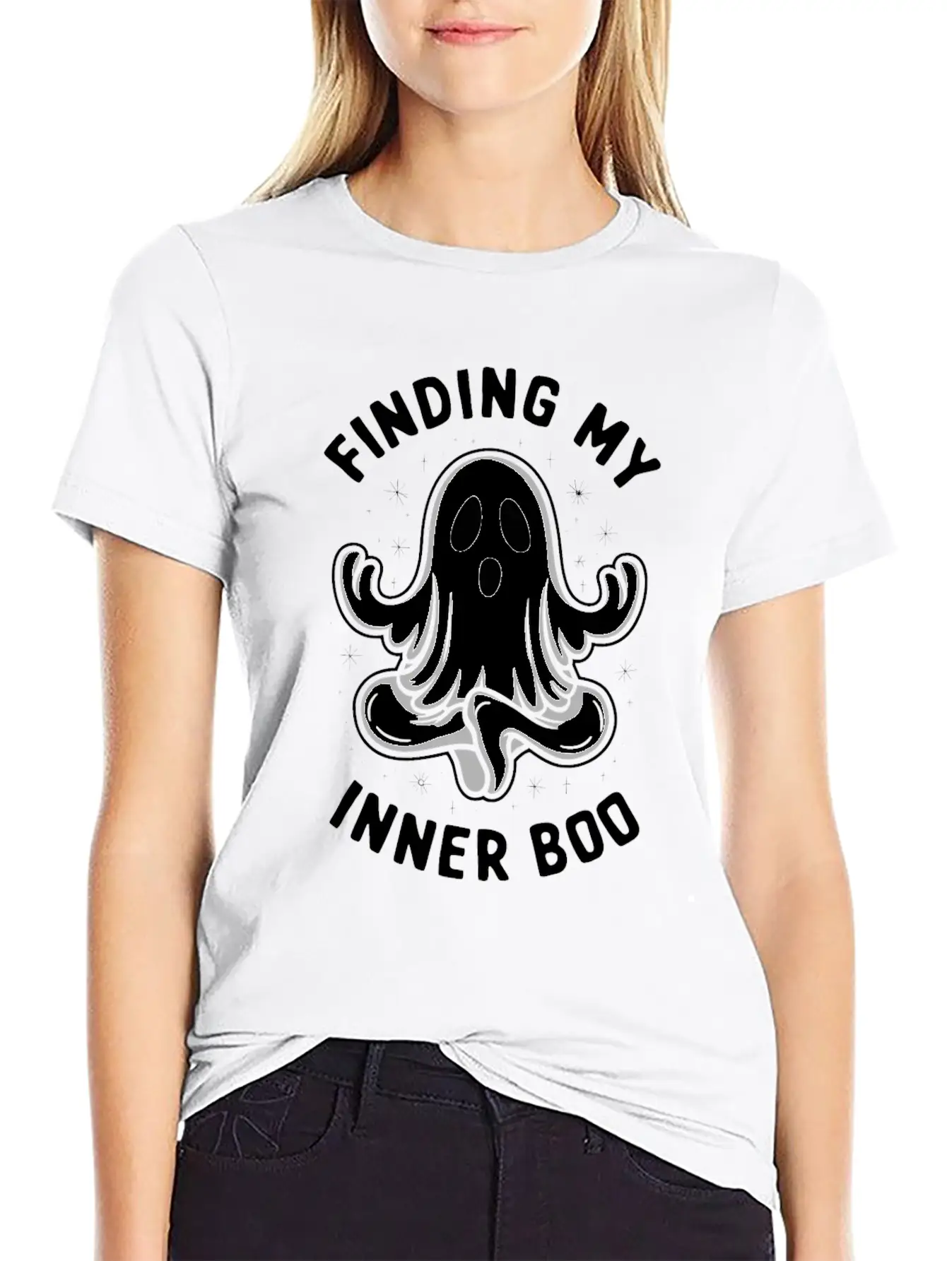 Ghost Monster Meditation Mindfulness Relaxation Comfortable Minimalist Graphic Tee – Summer Style Essential