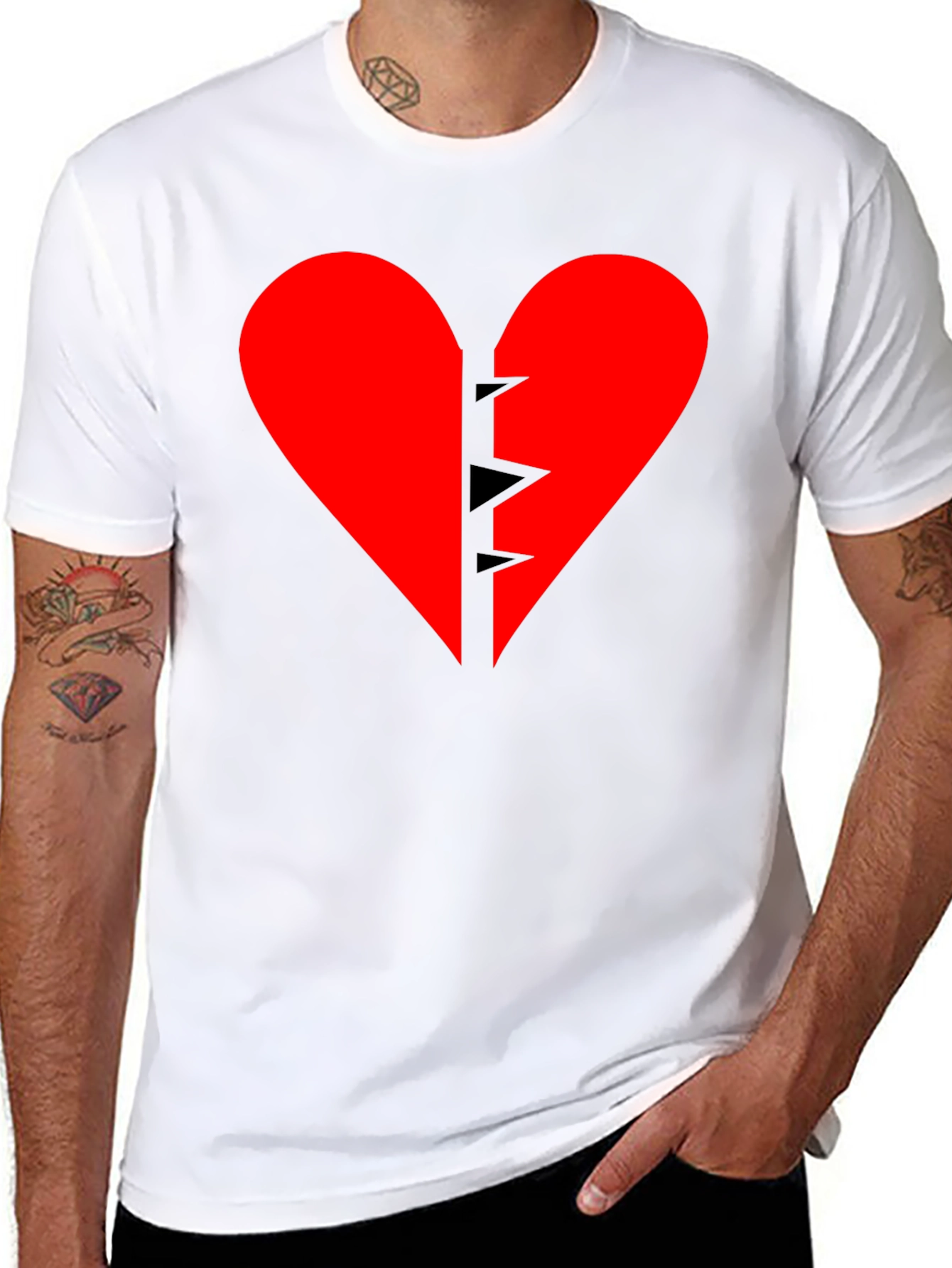 Broken Heart Graphic Tee - Black T-Shirt