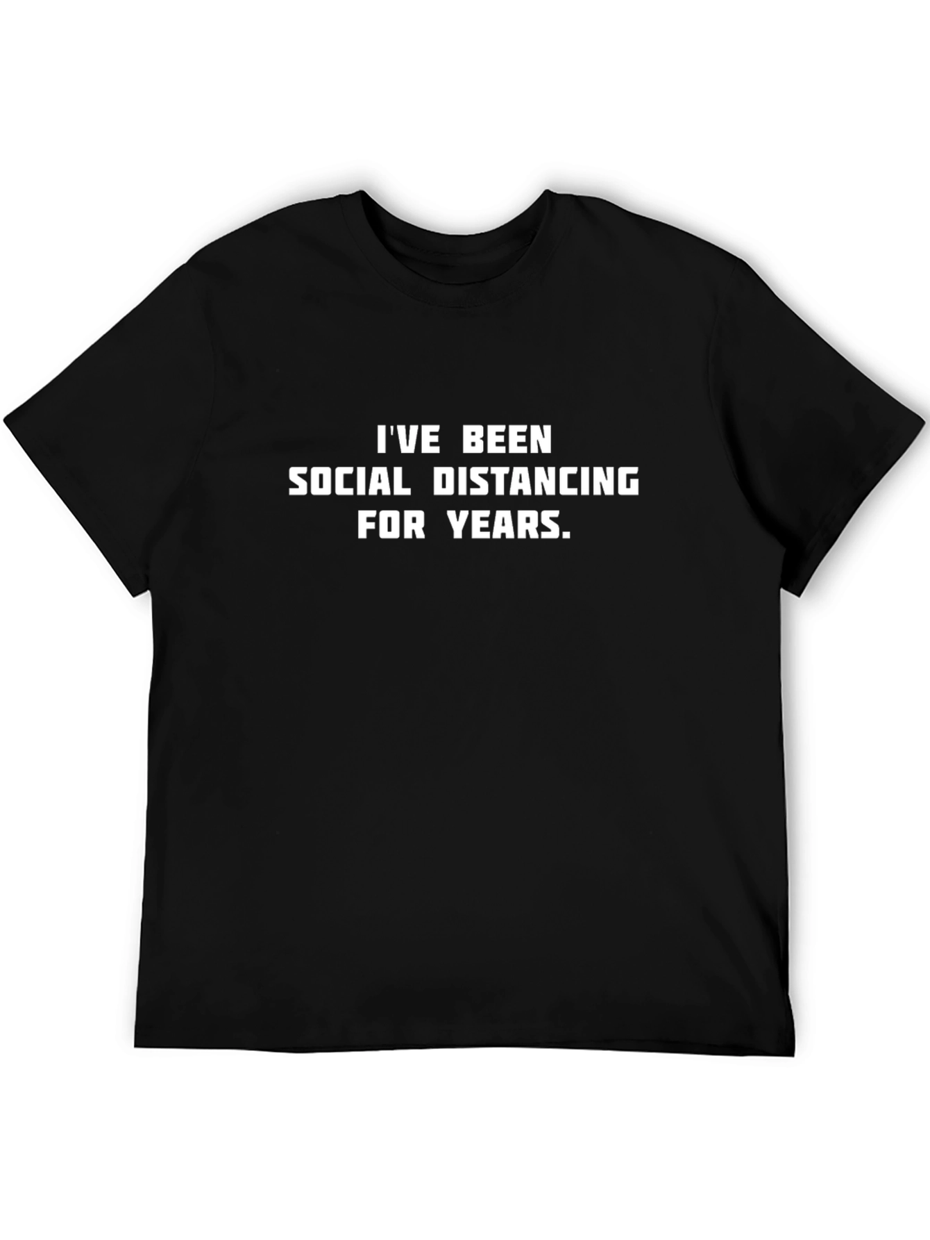 Social Distancing Funny Black T-Shirt