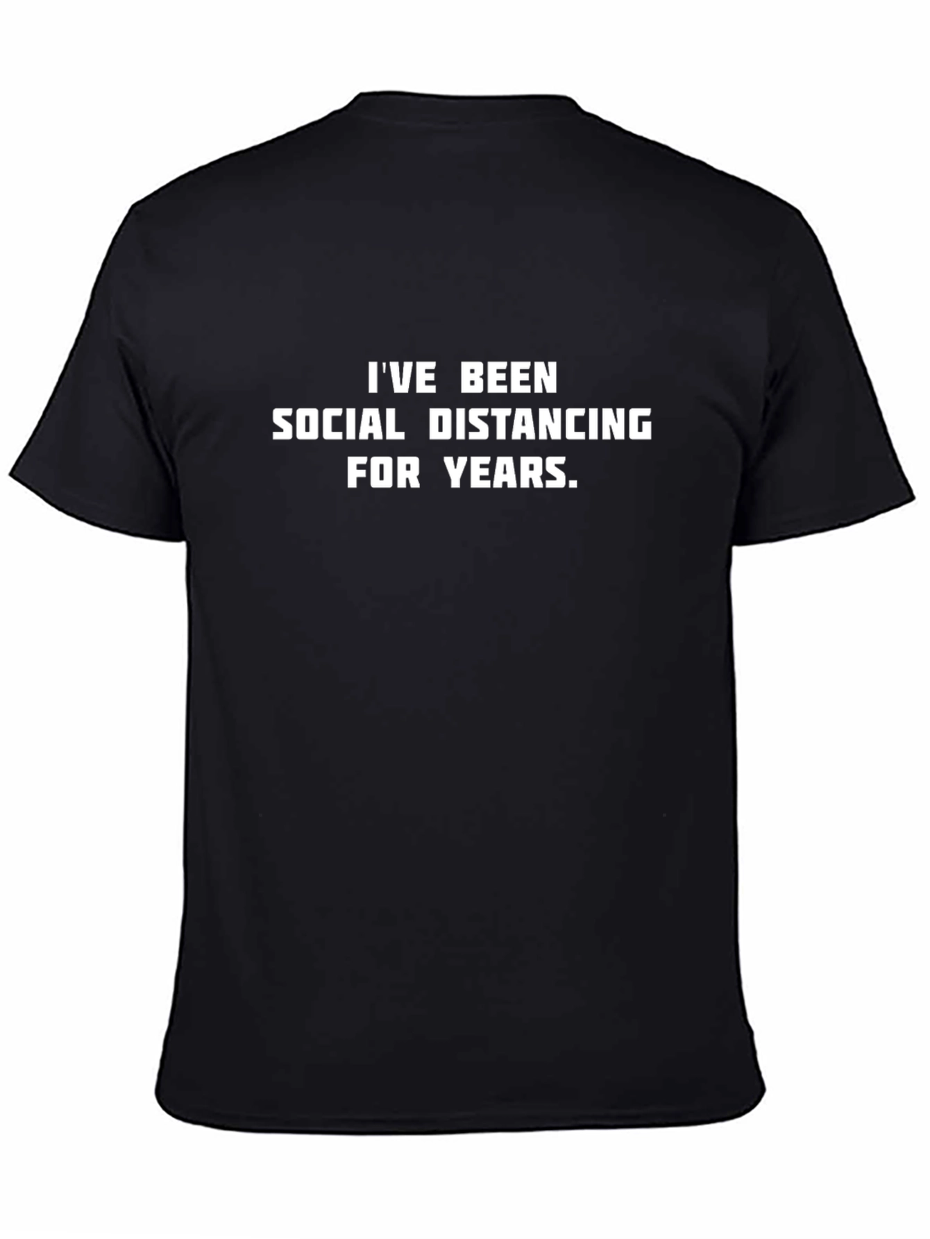 Social Distancing Funny Black T-Shirt