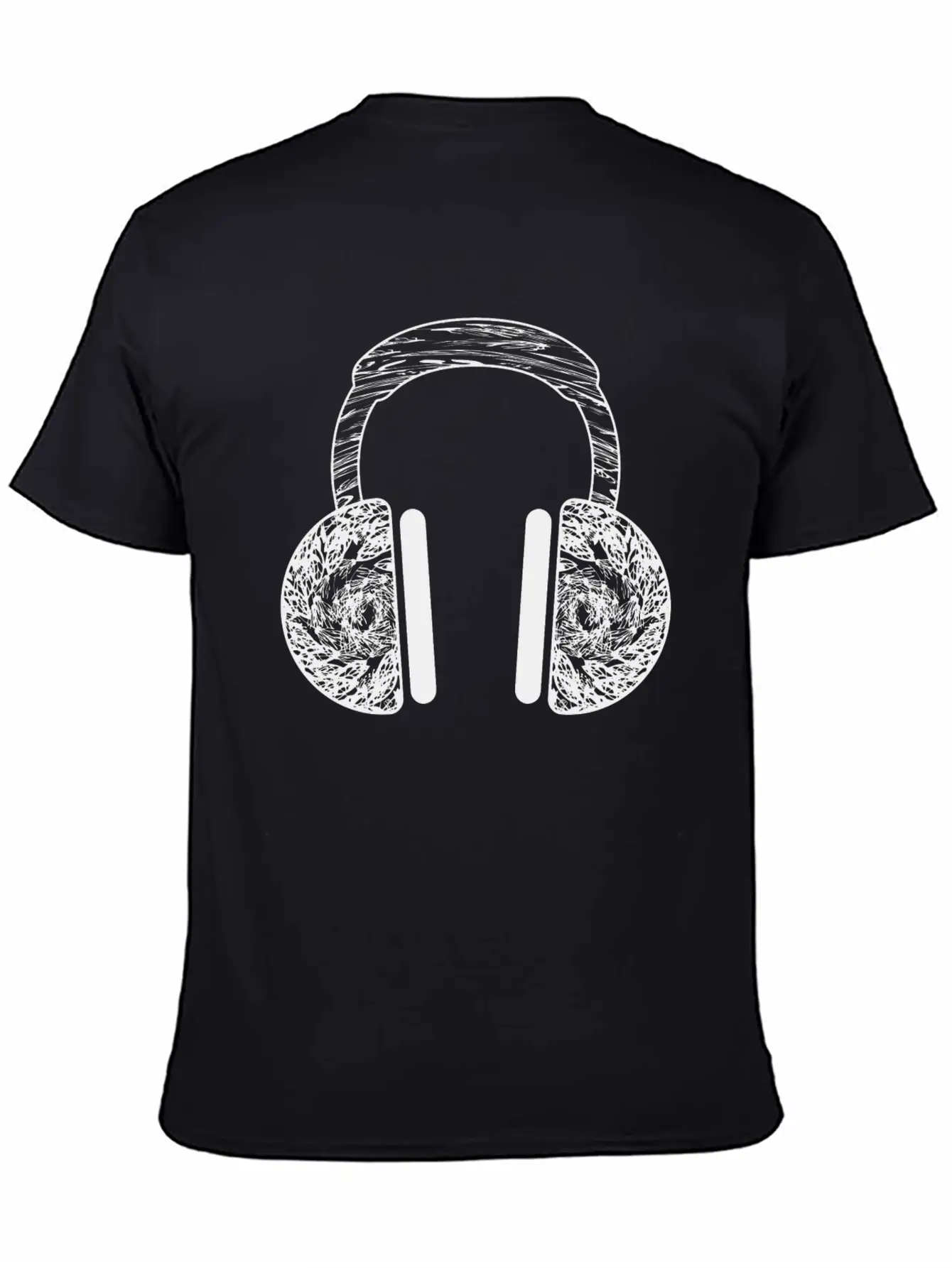 GIFT - HEADPHONE BLACK Basic Graphic T-Shirt – Daily Comfort In Soft Cotton