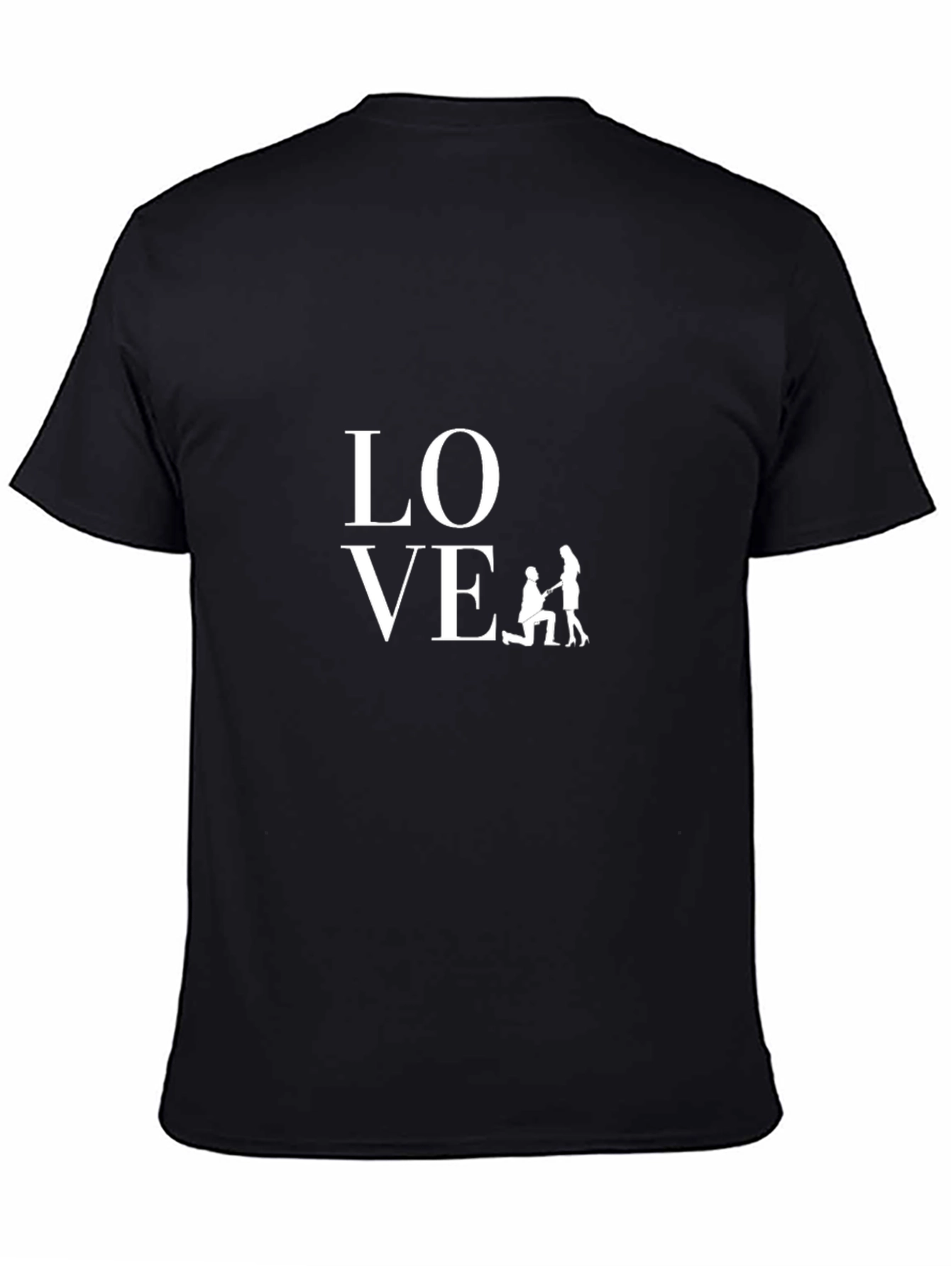 Love Proposal Graphic Tee - Black Cotton Blend