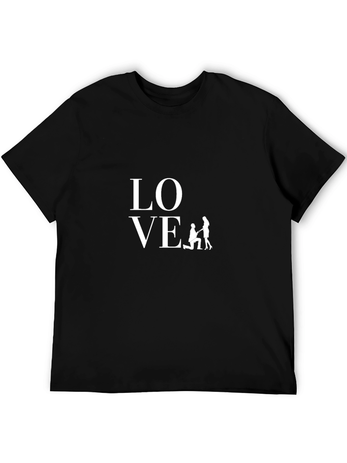 Love Proposal Graphic Tee - Black Cotton Blend