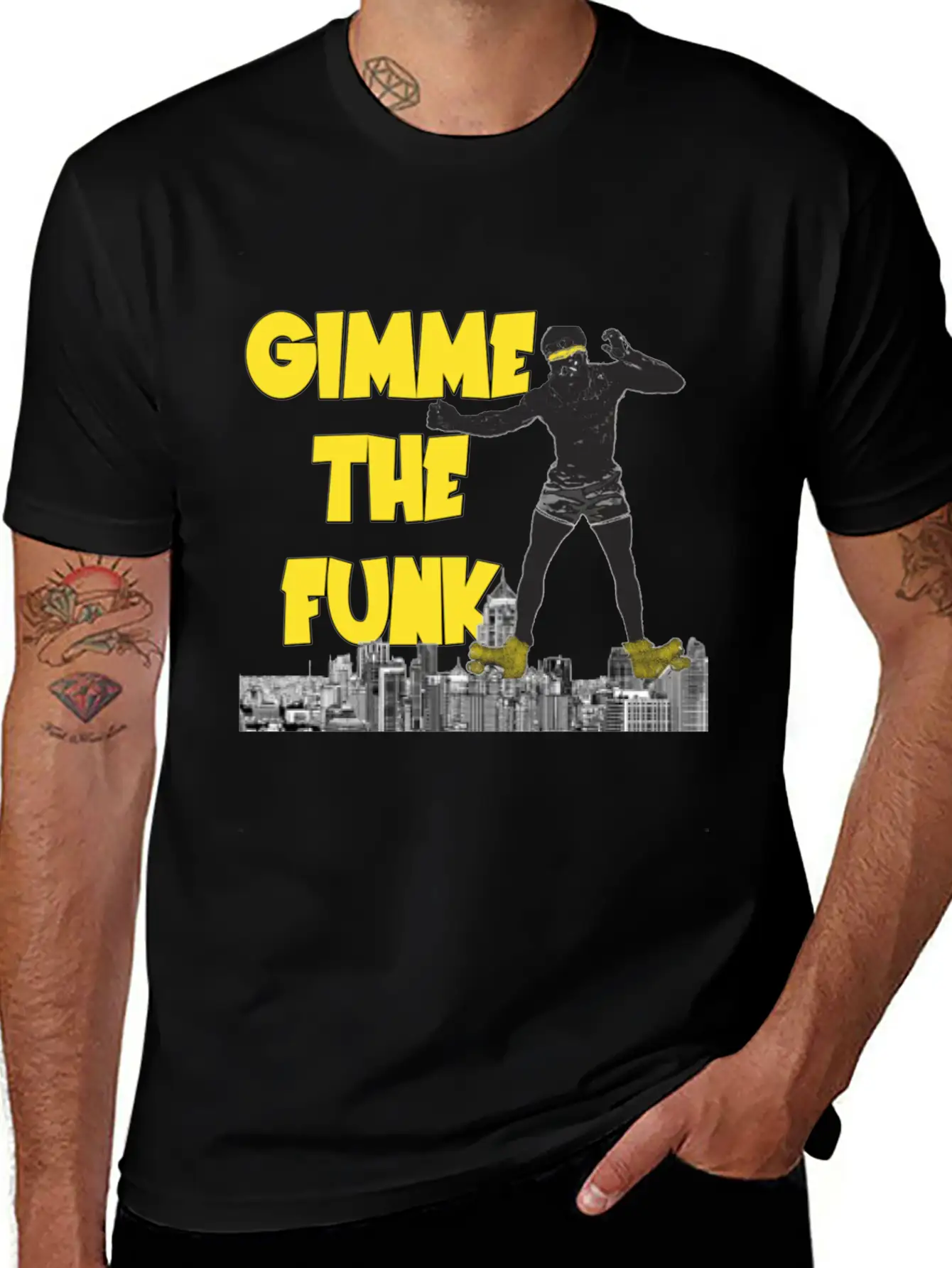 GIMME THE FUNK ROLLER Basic Graphic T-Shirt – Daily Comfort In Soft Cotton