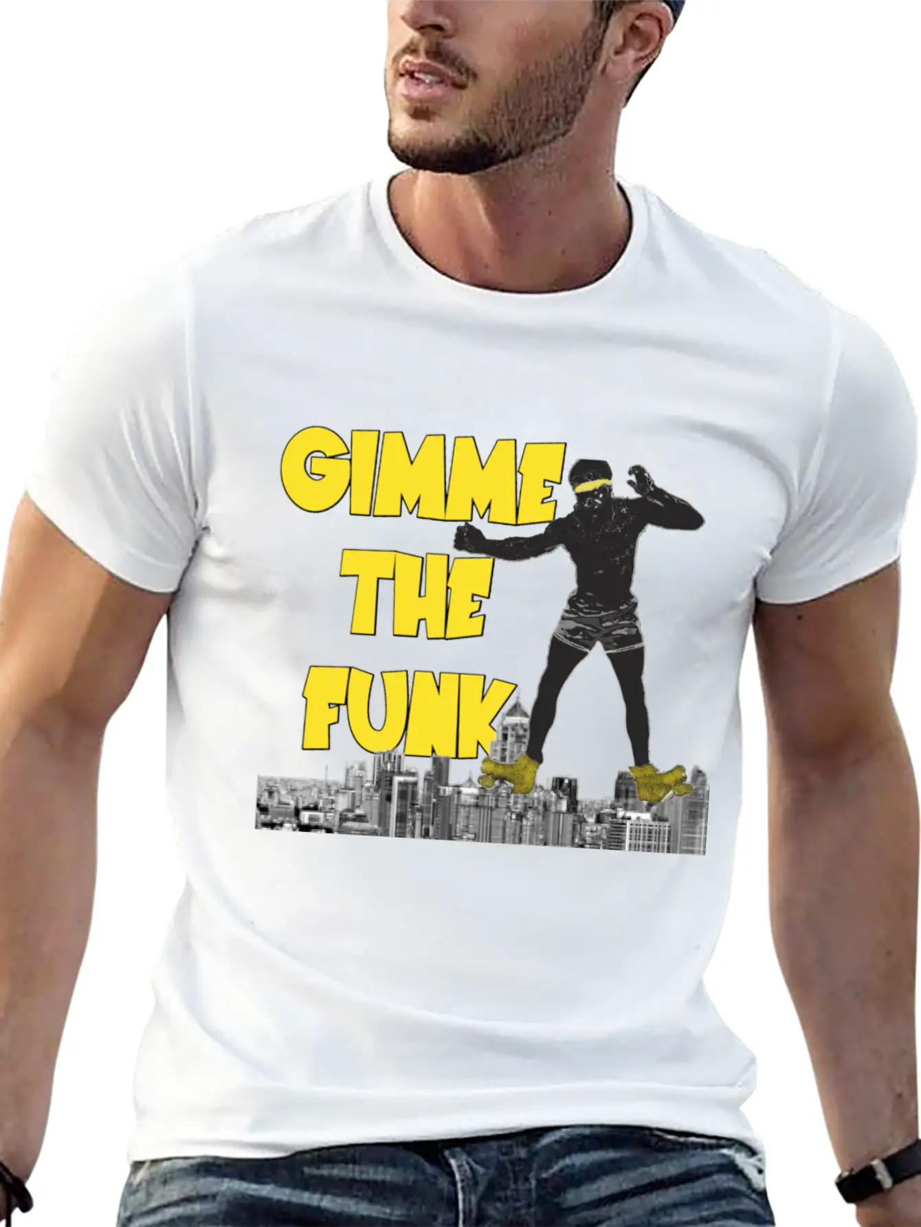 GIMME THE FUNK ROLLER Basic Graphic T-Shirt – Daily Comfort In Soft Cotton
