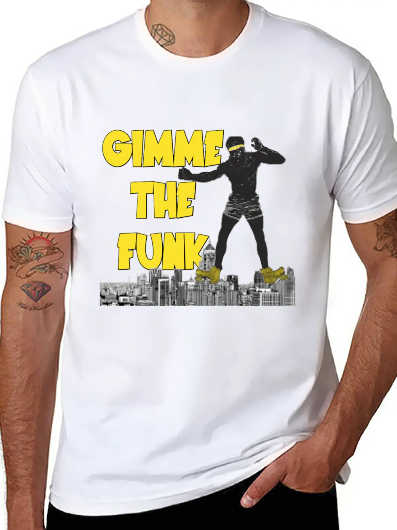 GIMME THE FUNK ROLLER Basic Graphic T-Shirt – Daily Comfort In Soft Cotton