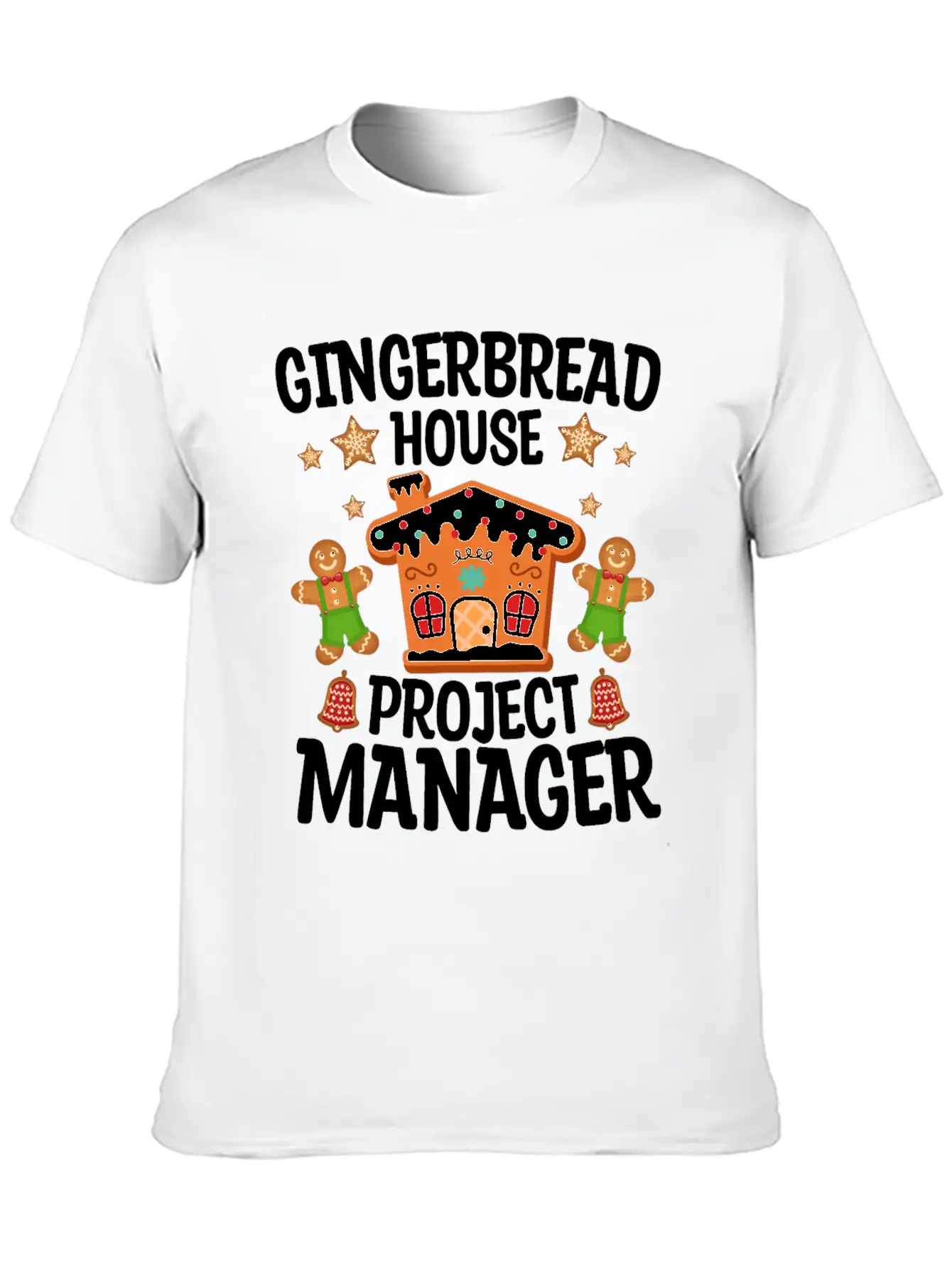 Gingerbread House Project Manager Christmas Stylish Everyday T-Shirt – Unisex Basic Cotton Tee