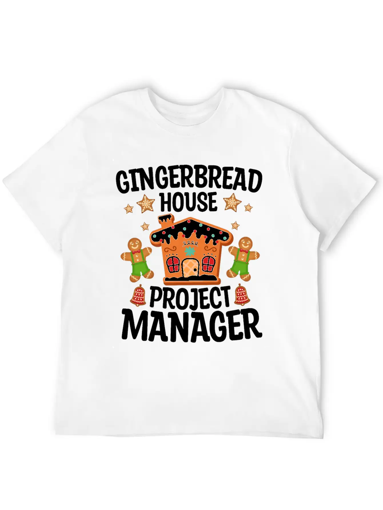 Gingerbread House Project Manager Christmas Stylish Everyday T-Shirt – Unisex Basic Cotton Tee