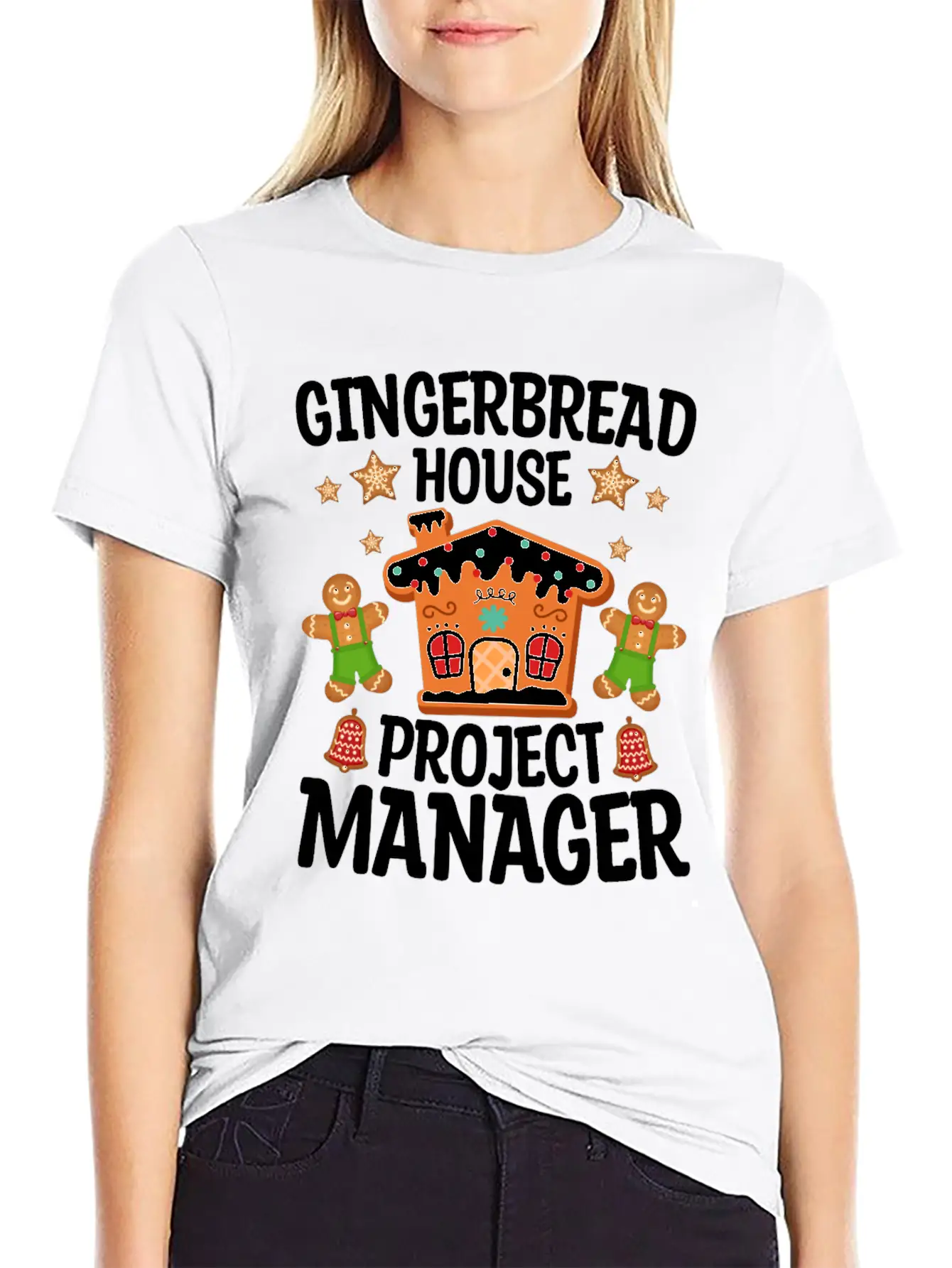 Gingerbread House Project Manager Christmas Stylish Everyday T-Shirt – Unisex Basic Cotton Tee