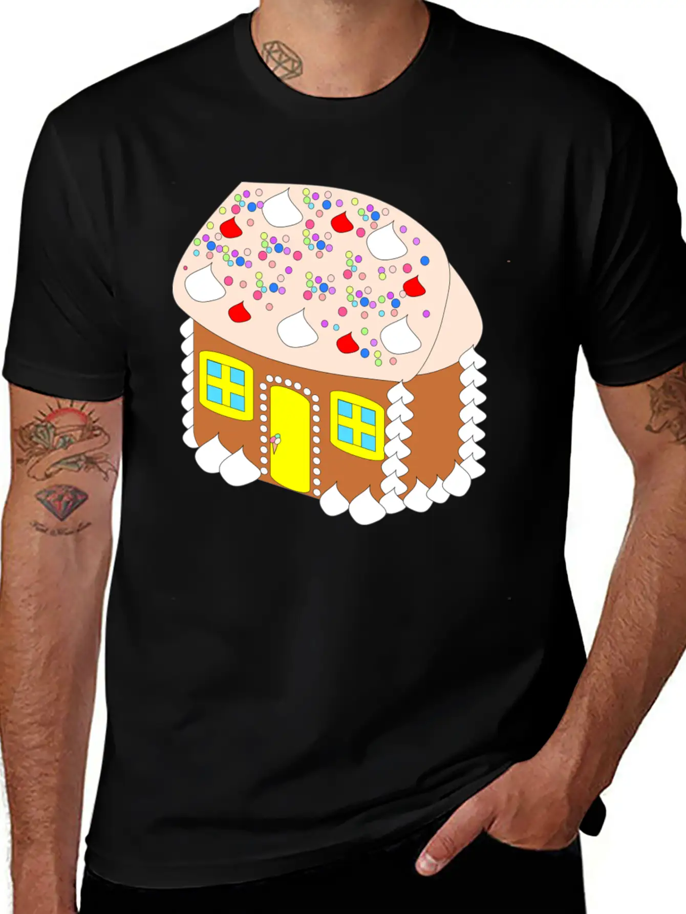Gingerbread House Timeless Short Sleeve Tee – Comfy And Minimalist Design